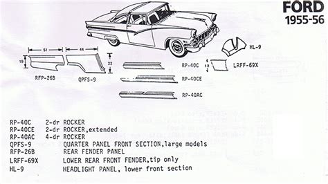 classic sheet metal|1955 56 ford sheet metal.